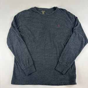 Polo Ralph Lauren Small T Shirt Long Sleeve Dark Heather Gray Crewneck‎ Cotton